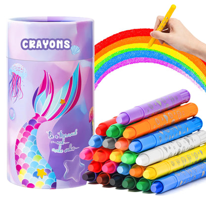 DreamCandy 24PCS Twistable Crayons for Toddlers Kids, Washable Gel Crayons