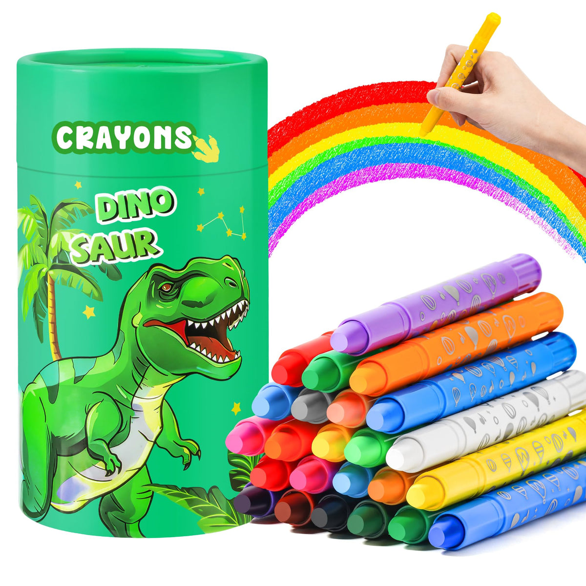 DreamCandy 24PCS Twistable Crayons for Toddlers Kids, Washable Gel Crayons