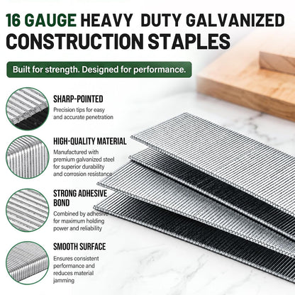 10001 Pcs Electro Galvanized Staples 16 Gauge 7/16 in 1-1/4 in