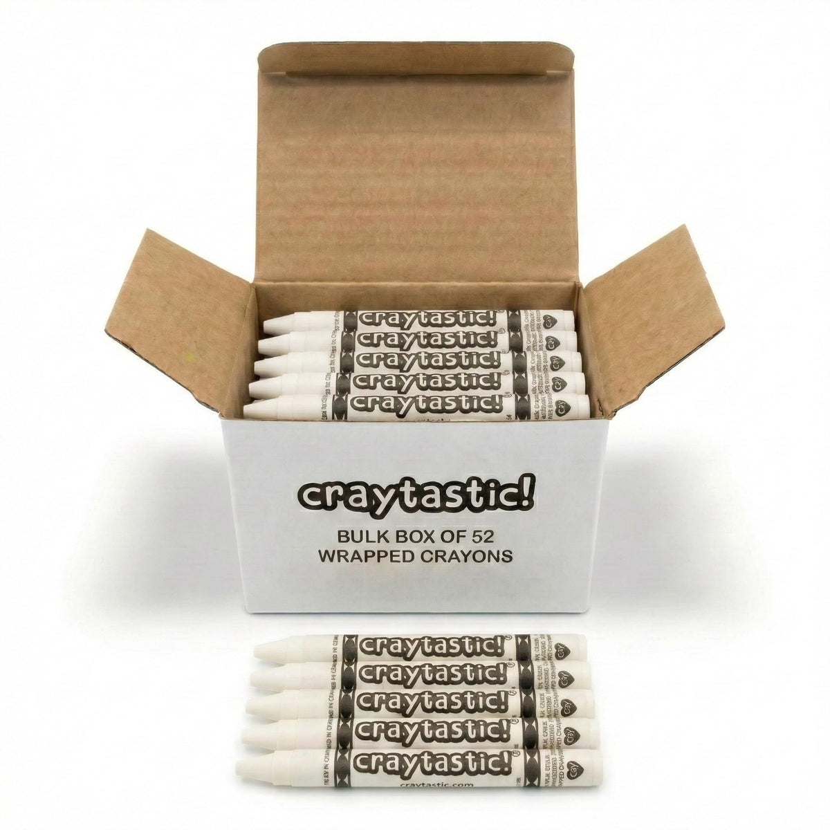Craytastic! Bulk Wrapped Crayons Box of 52 (Black) for Crafting, Parties, Kids - Paper Wrapped - Safety Tested Compliant with ASTM D-4236