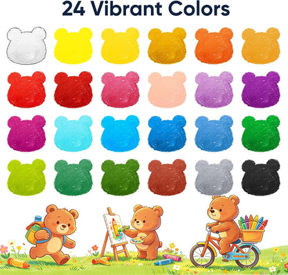 finenolo 24 Colors Twist Crayons for Toddlers and Kids, Washable