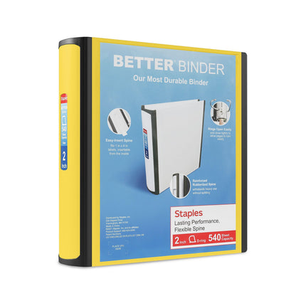 Staples Better Binder, 3 Inch D-Ring, Blue, Reinforced Rubber Spine