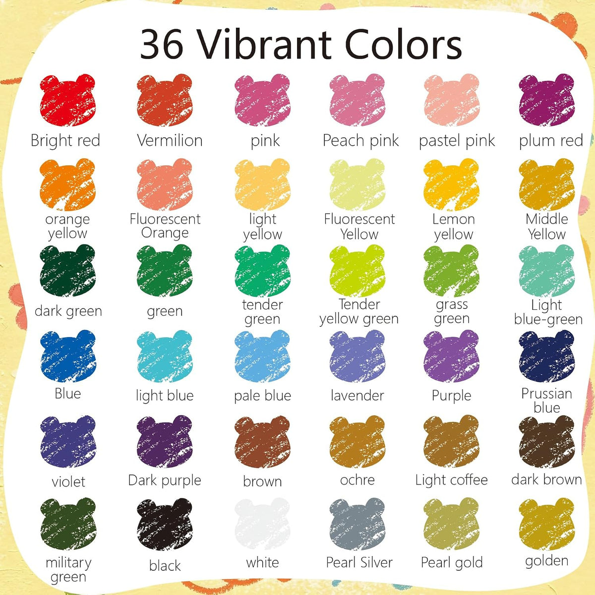 36 Colors Silky Twistable Crayons, Gel Washable Crayons for Beginner