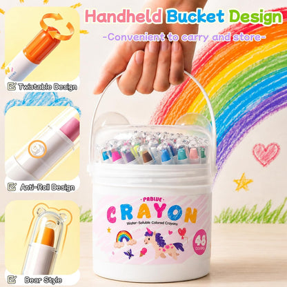 36 Colors Silky Twistable Crayons, Gel Washable Crayons for Beginner
