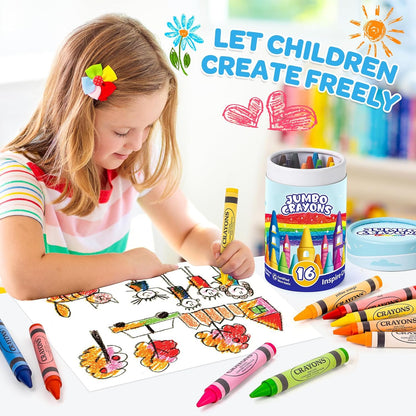 16 Colors Jumbo Crayons for Toddlers Kids Coloring & Arts Supplies