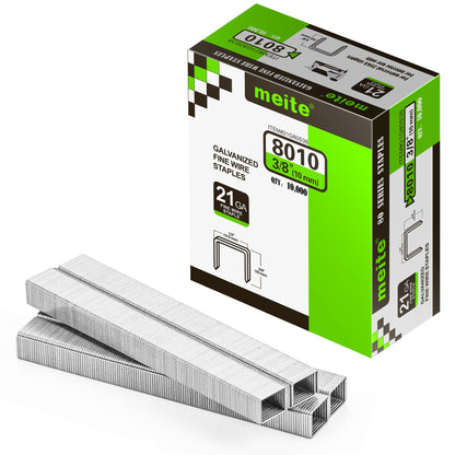 meite 21GA Galvanized Upholstery Staples, 1/2" Crown, 1/2" Leg, 10,000 PCS