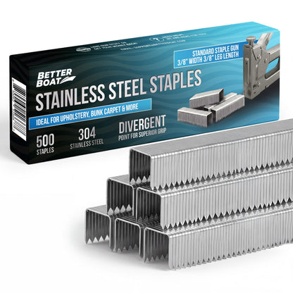 Better Boat Type T50 Stainless Steel Staples for Staple Gun, Heavy Duty