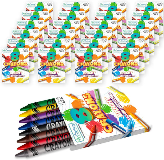 ArtCreativity Bulk Crayon Packs, 24 Sets of 8 Packs of Crayons (192 count), Classroom Crayons for Students, Non-Toxic Crayon Party Favors for Kids, Arts & Crafts Supplies 3+