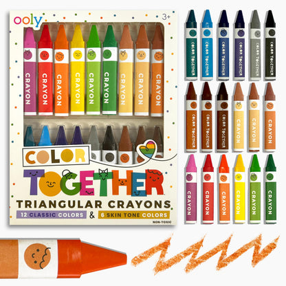 Ooly Jumbo Triangle Crayons for Toddlers, Set of 12