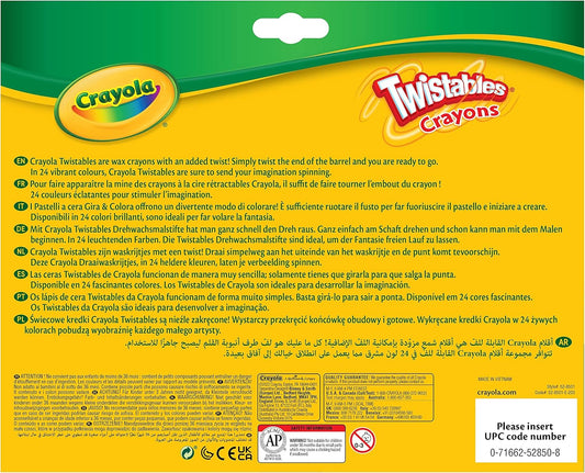 Crayola Twistables Colouring Crayons - Assorted Colours (Pack of 24), Simply Twist for More Colouring Fun - No Need to Sharpen! Ideal for Kids Aged 3+